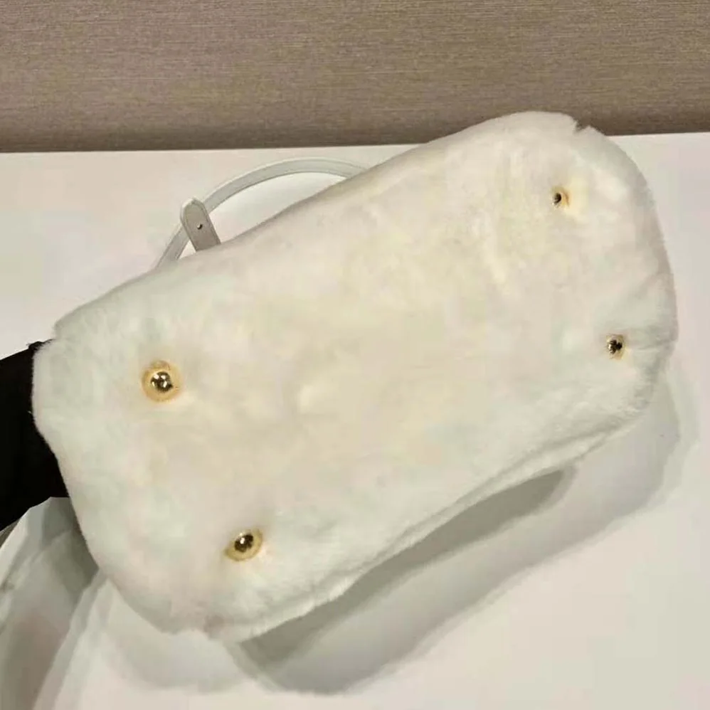Prada Prada Galleria Shearling Mini-Bag for Women in White Prada Prada Galleria Shearling Mini-Bag for Women in White