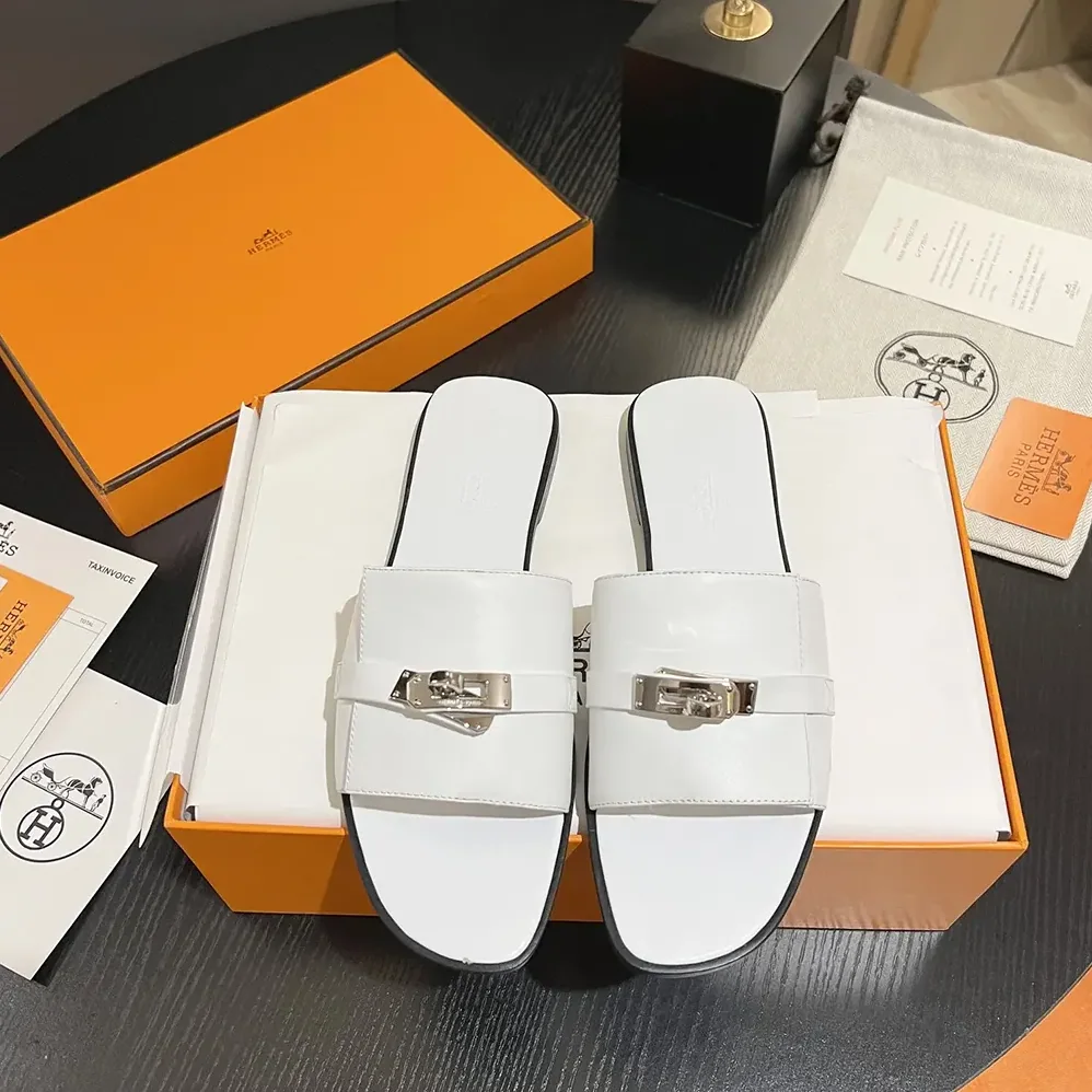 Hermes Giulia Sandal-White H232129Z for Women