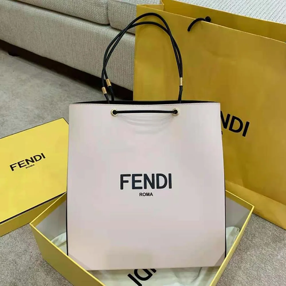 Fendi Fendi Pack Medium Shopping Bag Pink Leather Bag for Women