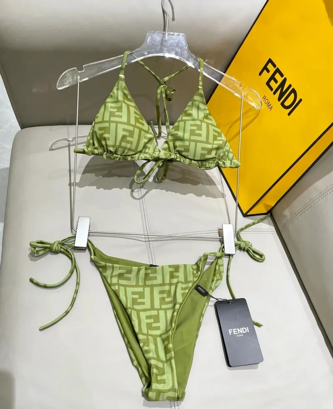 Fendi FF Monogram Bikini Olive Green Fendi FF Monogram Bikini Olive Green
