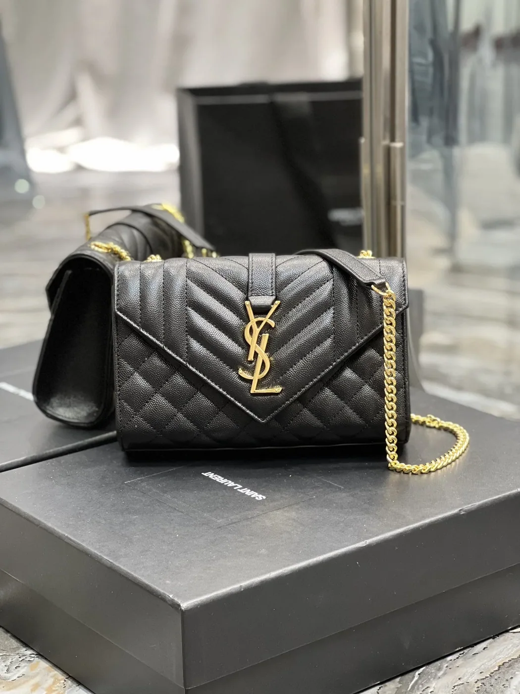 Saint Laurent Small Bag Black In Mix Matelasse in YSL Saint Laurent Small Bag Black In Mix Matelasse in YSL