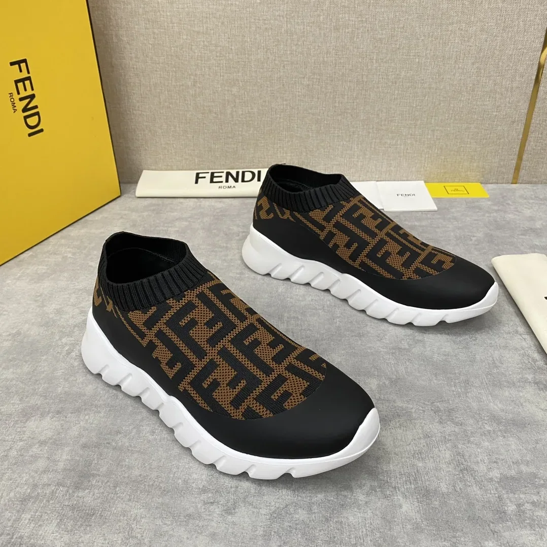 Fendi FD Slip-On Sneakers Brown 7E1254A7MNF17ML