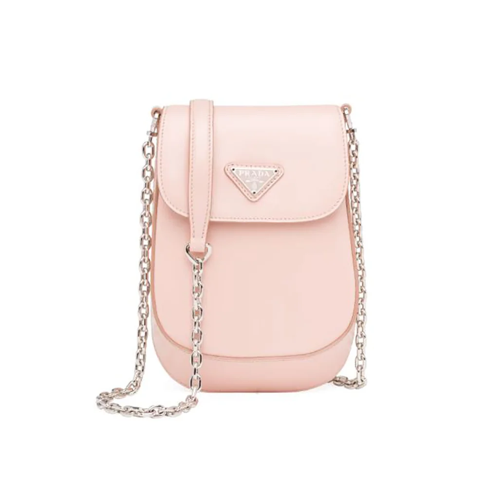 Prada Brushed Leather Mini-Bag for Women in Pink Prada Brushed Leather Mini-Bag for Women in Pink