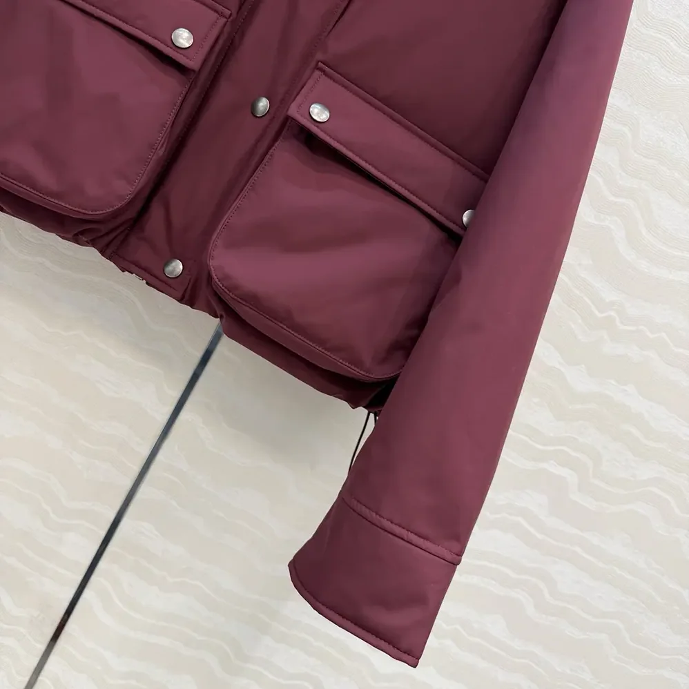 Loewe Puffer in Shearling and Cotton Blend for Men in Burgundy