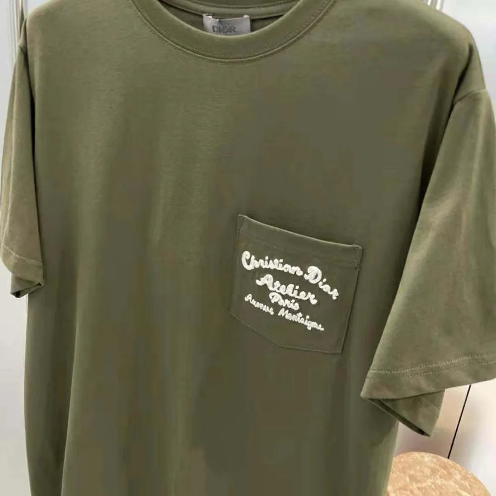 Dior Relaxed-fit Christian Dior Atelier T for Men in shirt Khaki Cotton Jersey