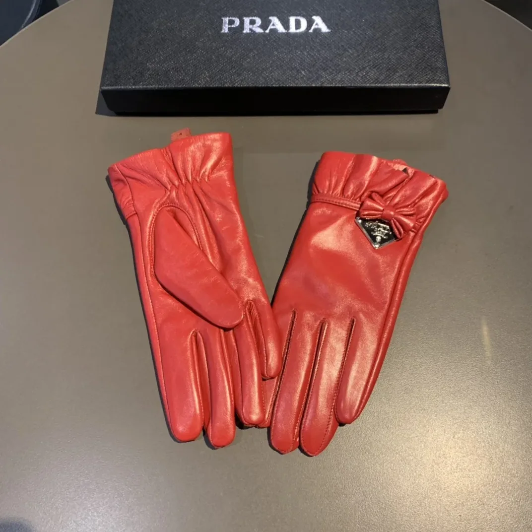 Prada Nappa Gloves In Red Prada Nappa Gloves In Red