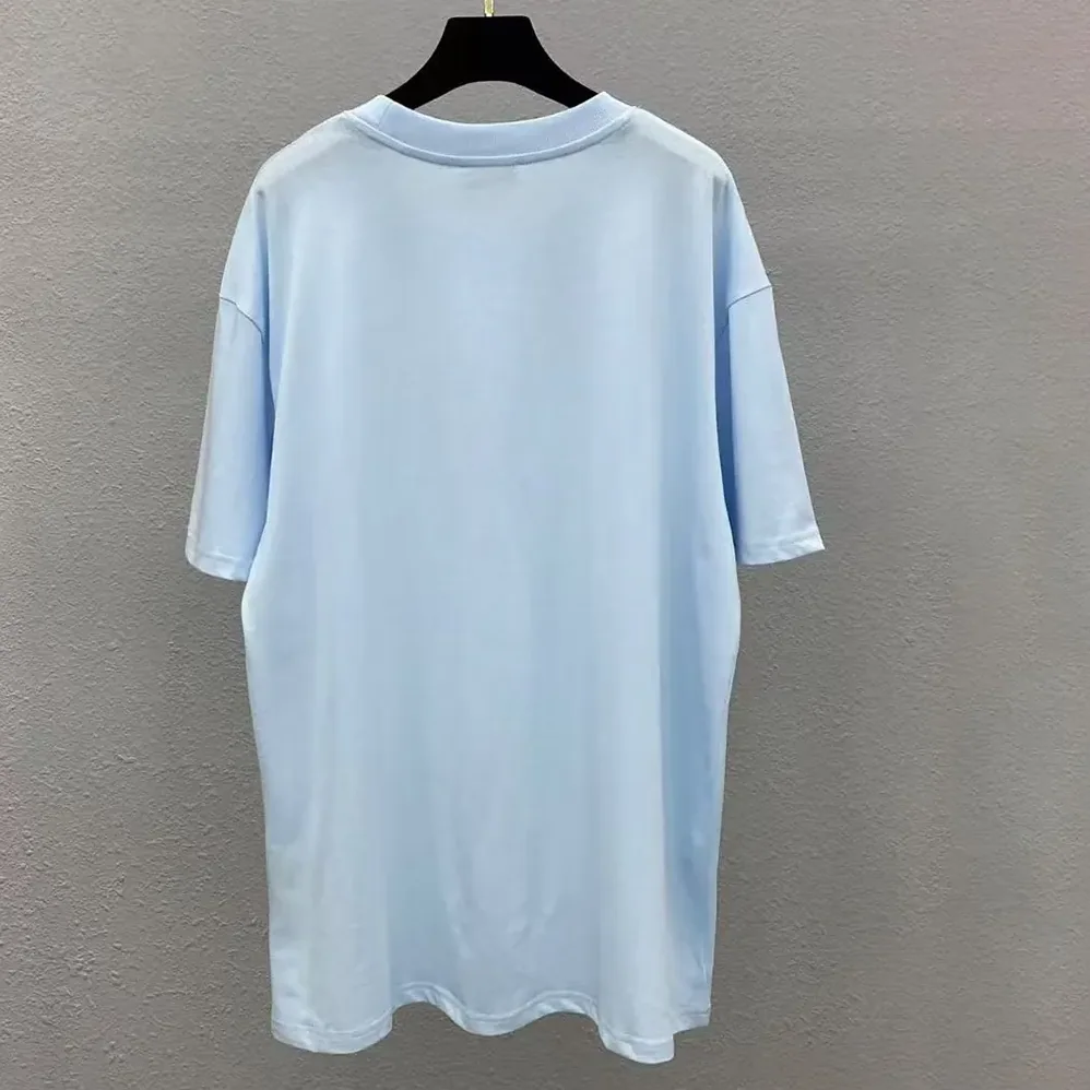 Dior CD Icon T-Shirt Relaxed Fit Blue Cotton Jersey for Men Dior CD Icon T-Shirt Relaxed Fit Blue Cotton Jersey for Men