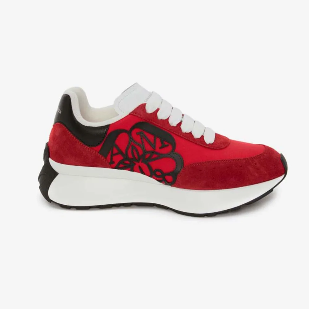 Alexander Mcqueen Sprint Runner in Lust Red for Unisex Alexander Mcqueen Sprint Runner in Lust Red for Unisex