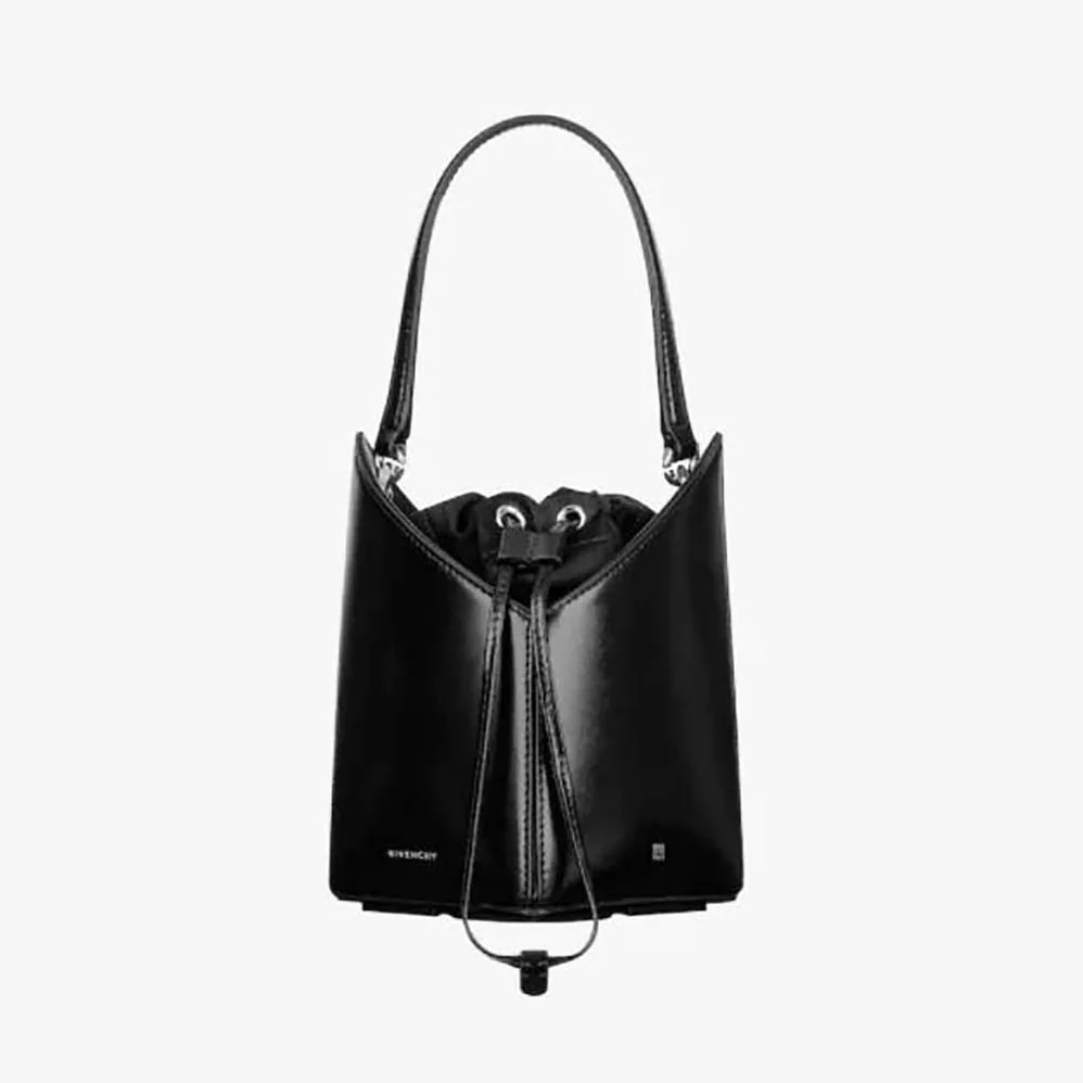 Givenchy Mini Cut Out Bucket Bag in Box Leather for Women in Black