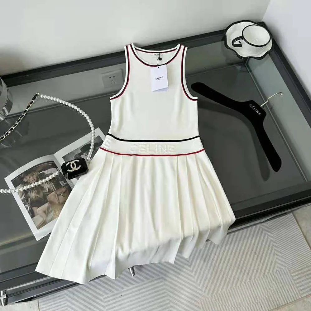 Celine Athletic Dress in Underpinning Viscose for Women in White Celine Athletic Dress in Underpinning Viscose for Women in White