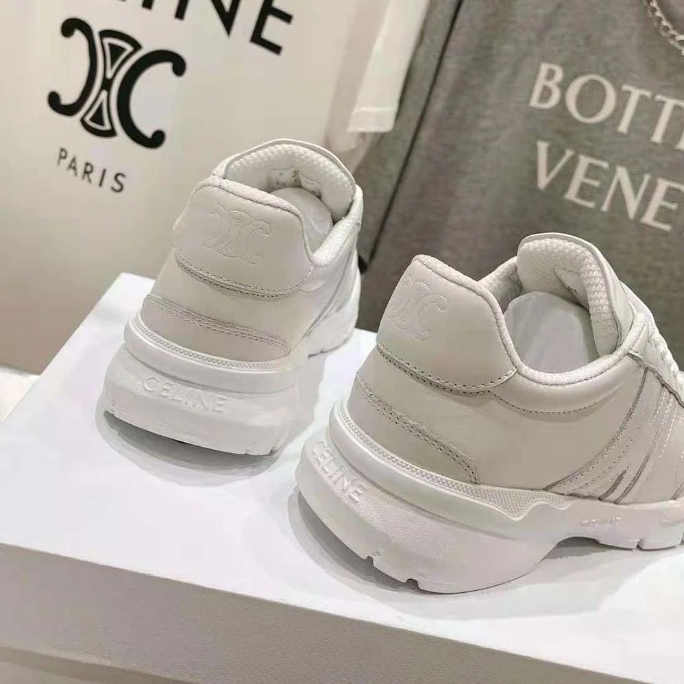Celine Runner Cr-02 Low Lace-up Sneaker in Calfskin for Unisex in White Celine Runner Cr-02 Low Lace-up Sneaker in Calfskin for Unisex in White