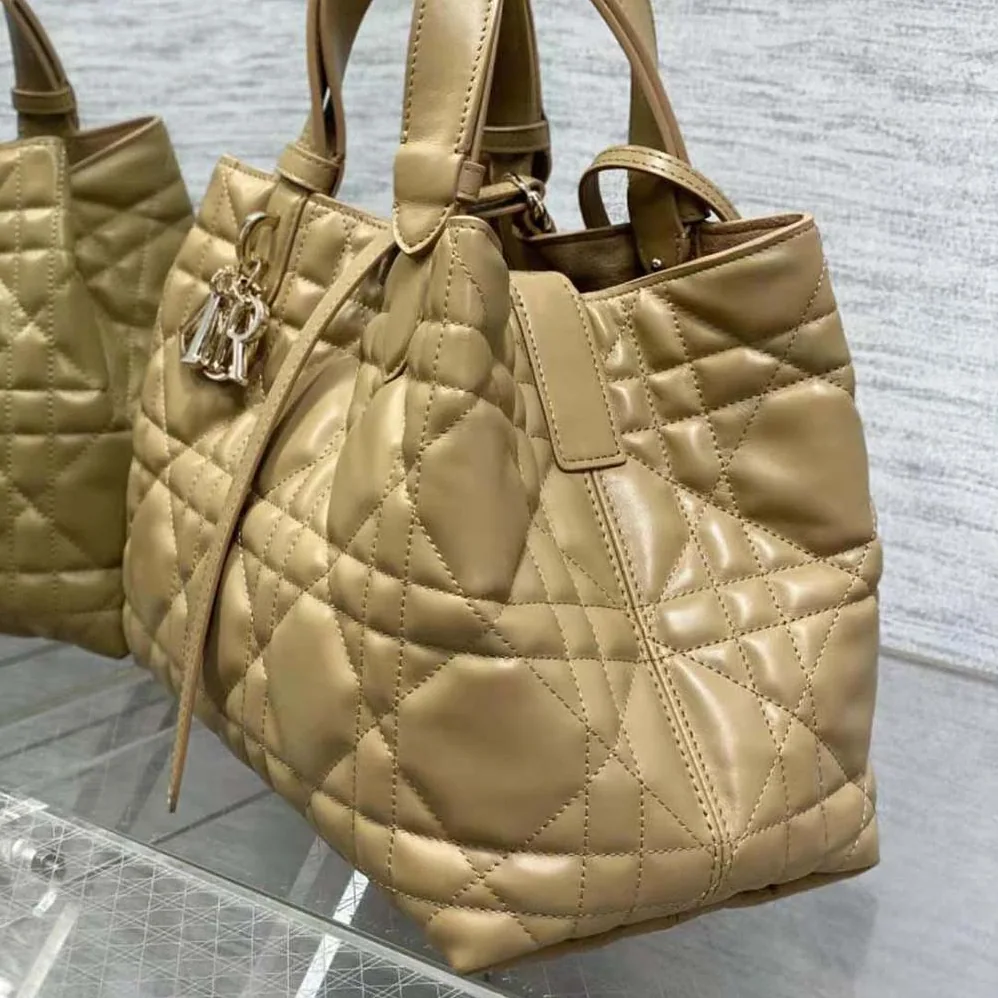 Dior Medium Dior Toujours Bag Medium Tan Macrocannage Calfskin for Women