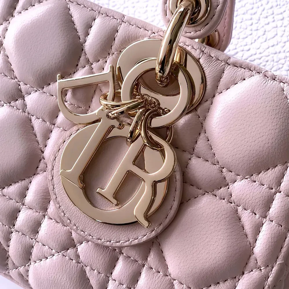 Dior Small Lady D-Joy Bag Powder Pink Cannage Lambskin for Women