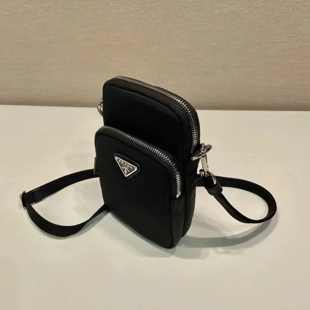 Prada Nylon Logo Smartphone Case for Men in Black Prada Nylon Logo Smartphone Case for Men in Black
