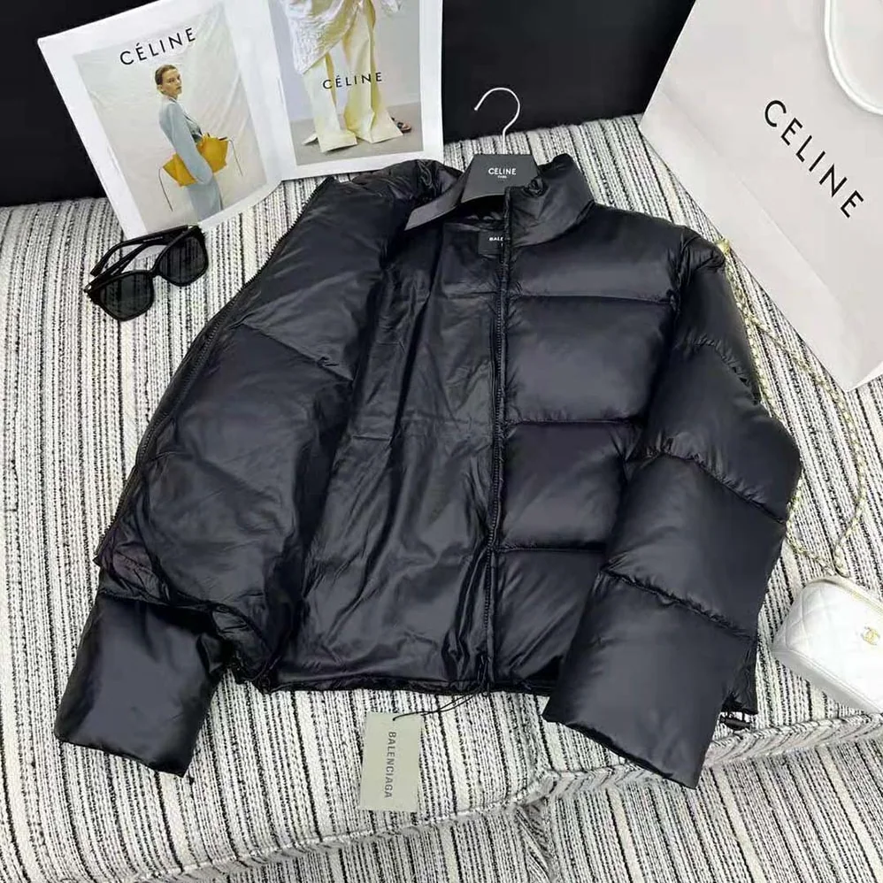 Balenciaga Shrunk Puffer in Black Technical Micro Faille for Men Balenciaga Shrunk Puffer in Black Technical Micro Faille for Men