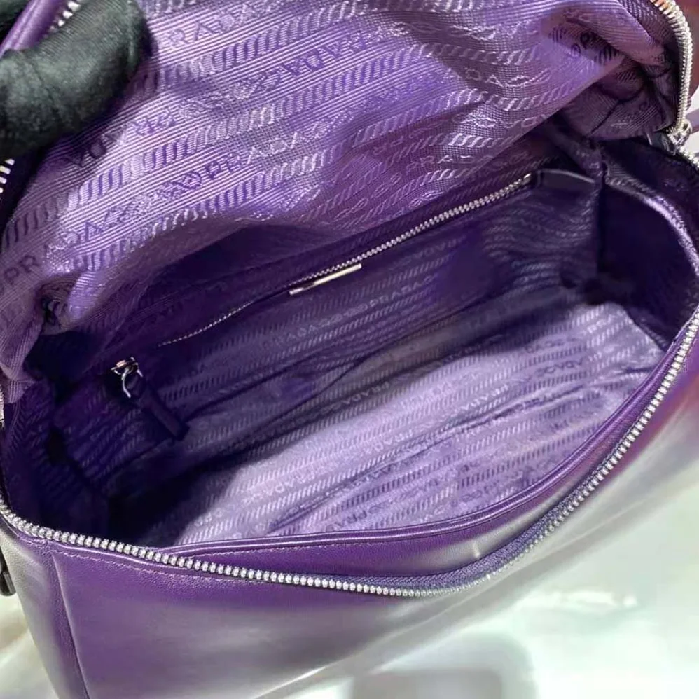 Prada Padded Nappa Leather Prada Signaux Bag for Women in Purple