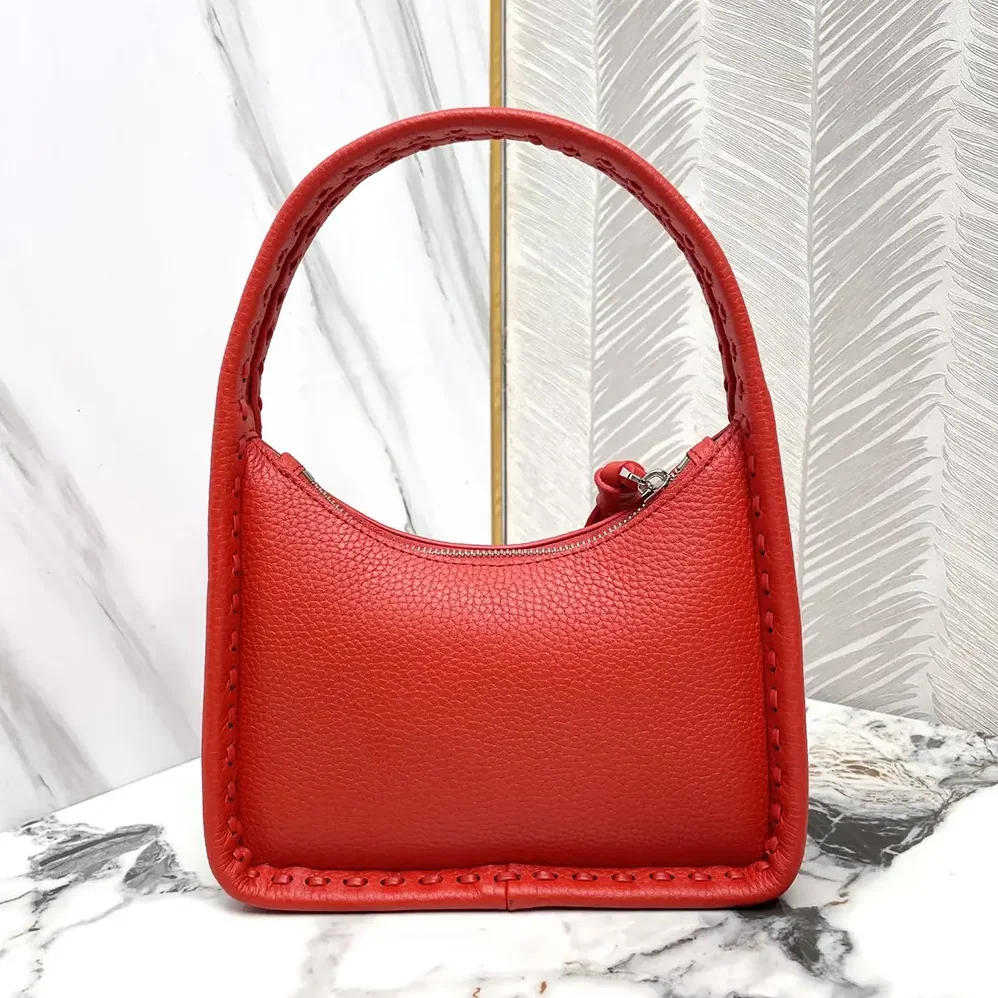 Fendi Mini Fendessence Small Red Selleria Bag with 264 Hand for Women in sewn Topstitches Fendi Mini Fendessence Small Red Selleria Bag with 264 Hand for Women in sewn Topstitches
