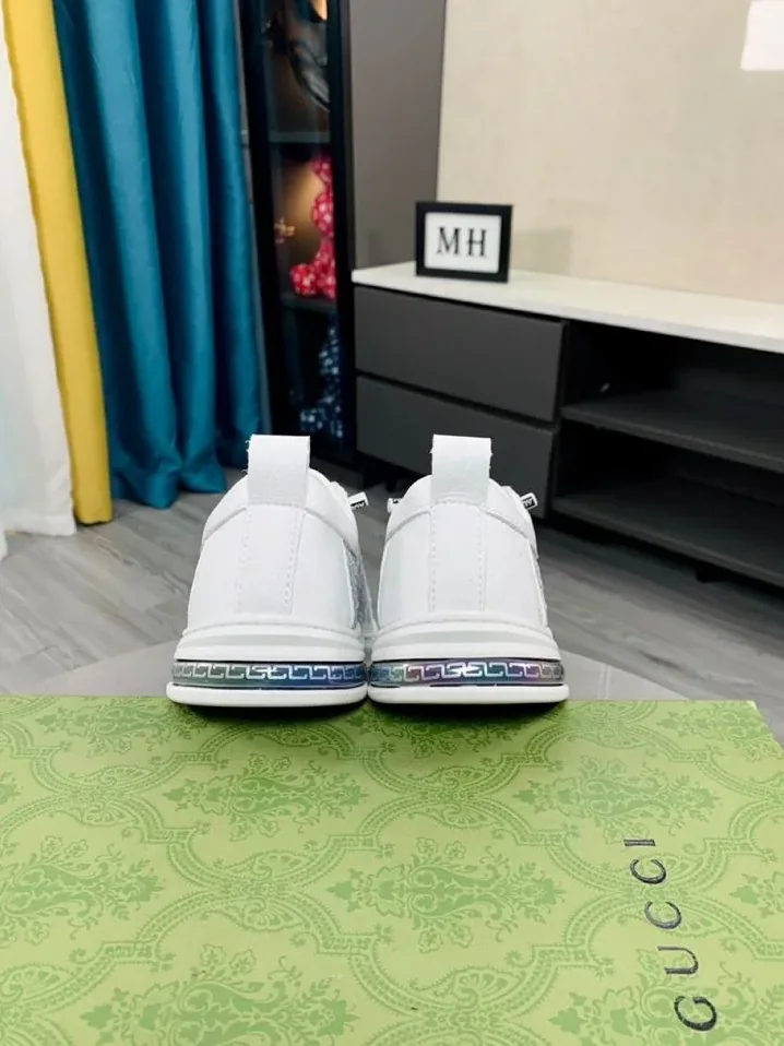 Gucci Crocodile Embossing Sneakers White for Men Gucci Crocodile Embossing Sneakers White for Men