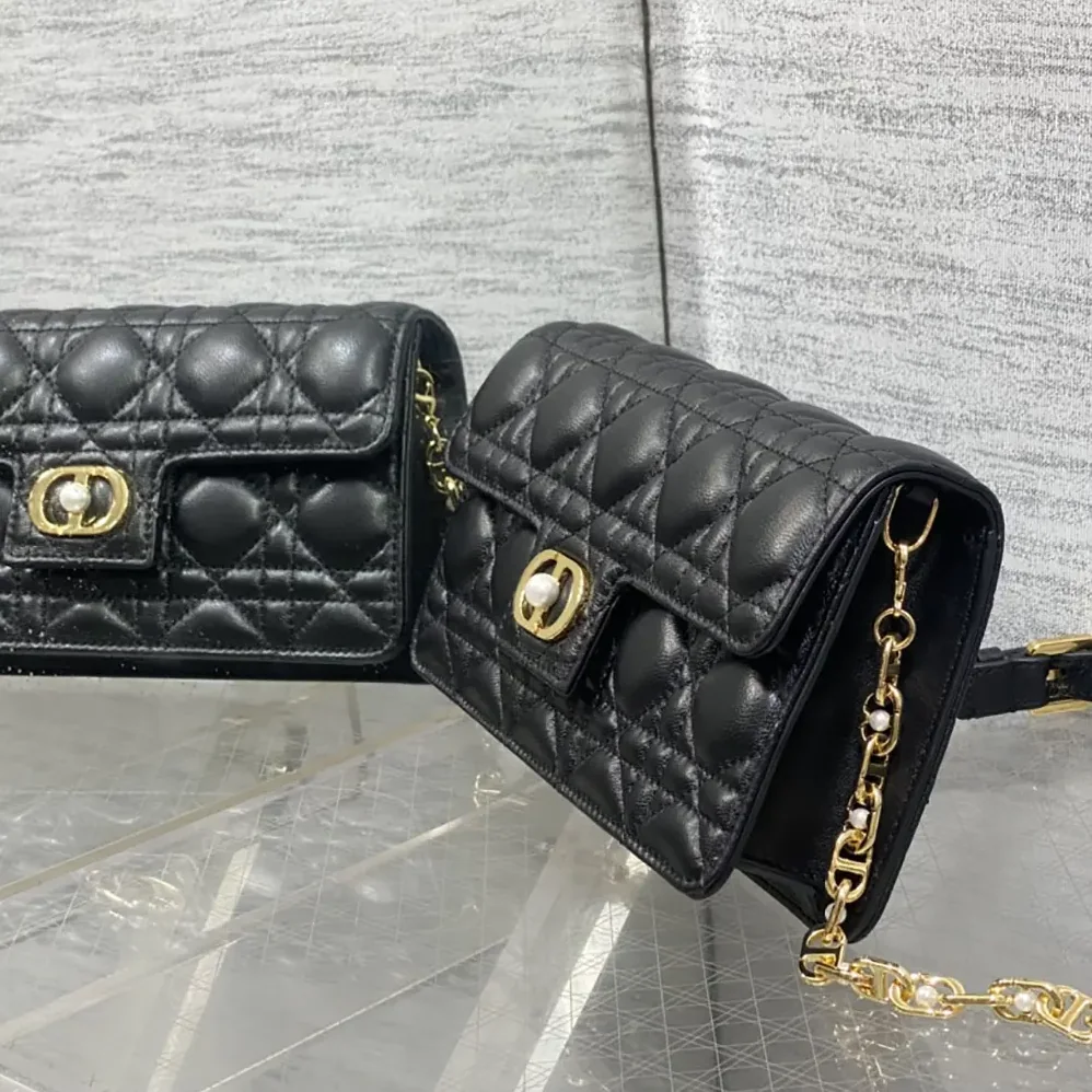 Dior Jolie Mini Bag Black Cannage Lambskin for Women