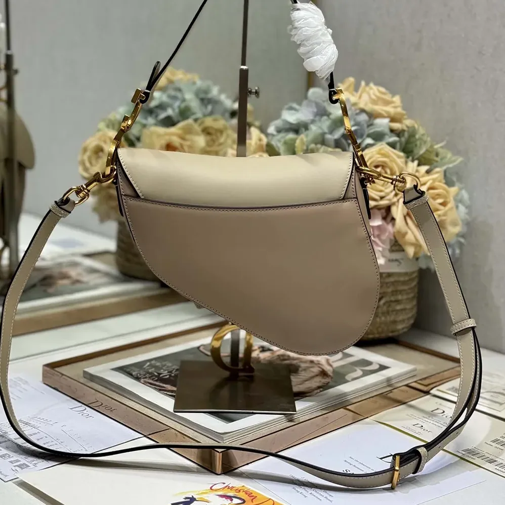 Dior Saddle Bag with Strap Two-Tone Biscuit and Trench Beige Supple Calfskin for Women Dior Saddle Bag with Strap Two-Tone Biscuit and Trench Beige Supple Calfskin for Women