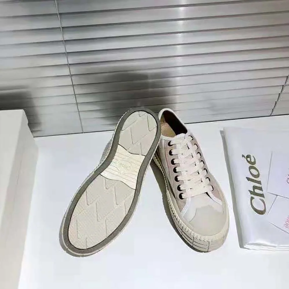 Chloe Clint Low-Top Sneaker in Nylon & Suede Calfskin for Women in Pink Chloe Clint Low-Top Sneaker in Nylon & Suede Calfskin for Women in Pink