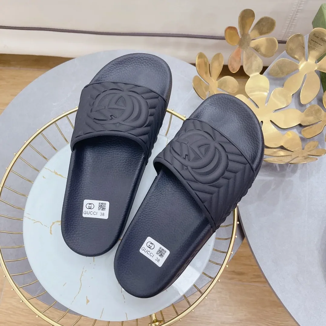 Gucci Quilted GG Rubber Slide Black for Men