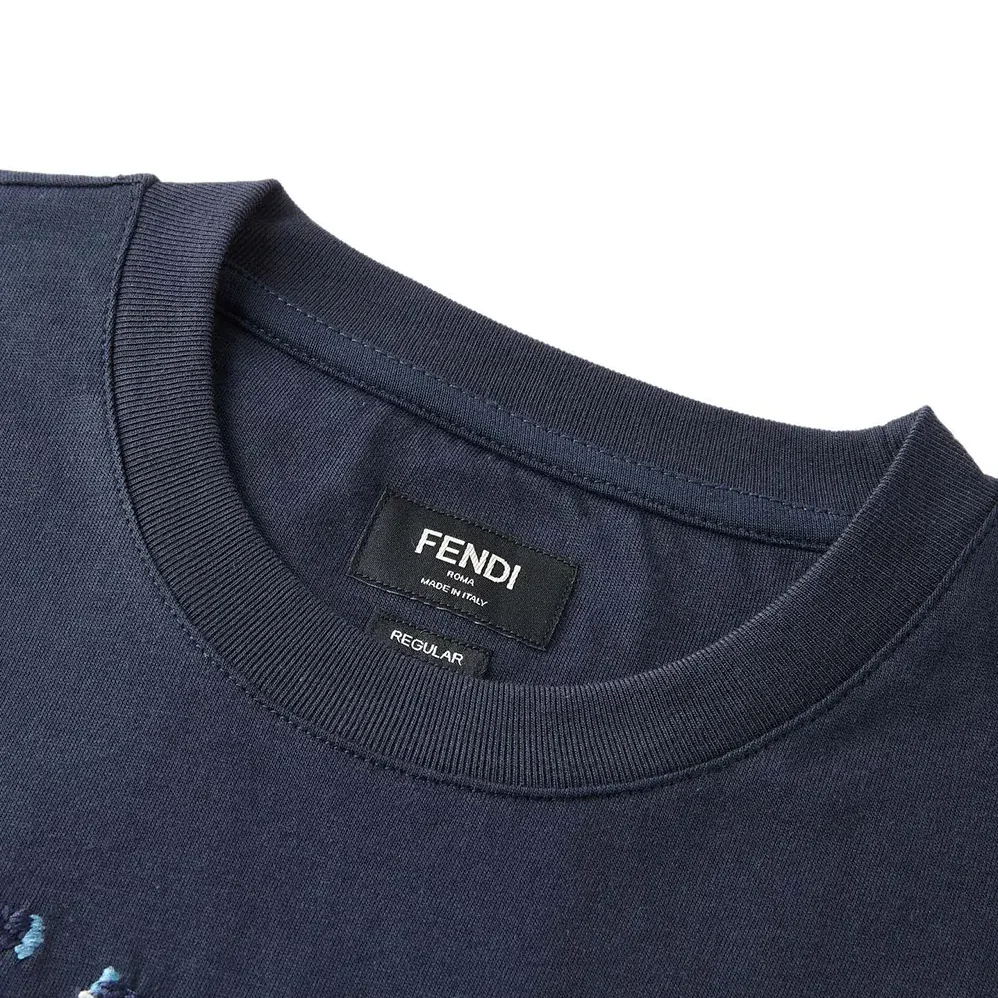 Fendi Dark Blue Cotton T for Men in shirt