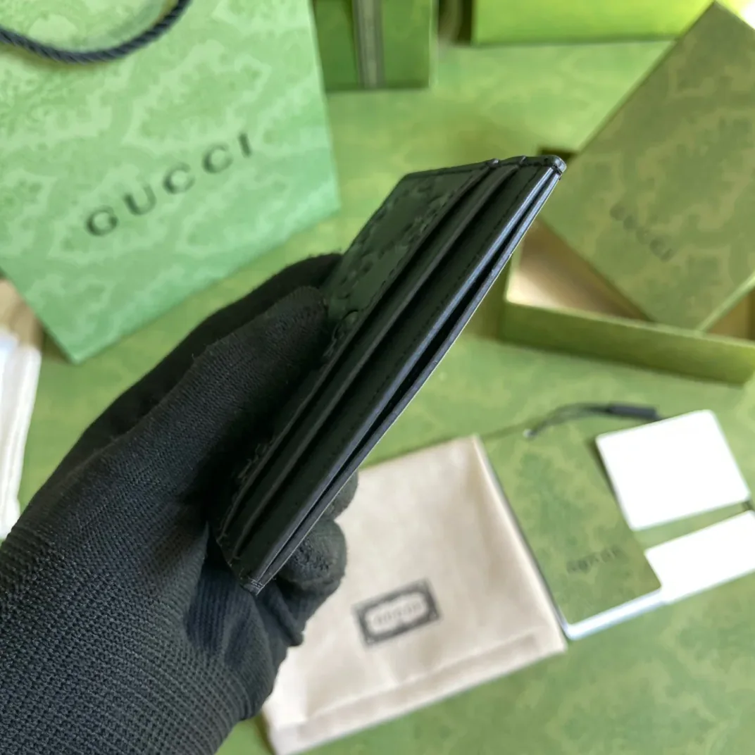 Gucci Card Case GG Embossed in Black / Gucci Card Case GG Embossed in Black /
