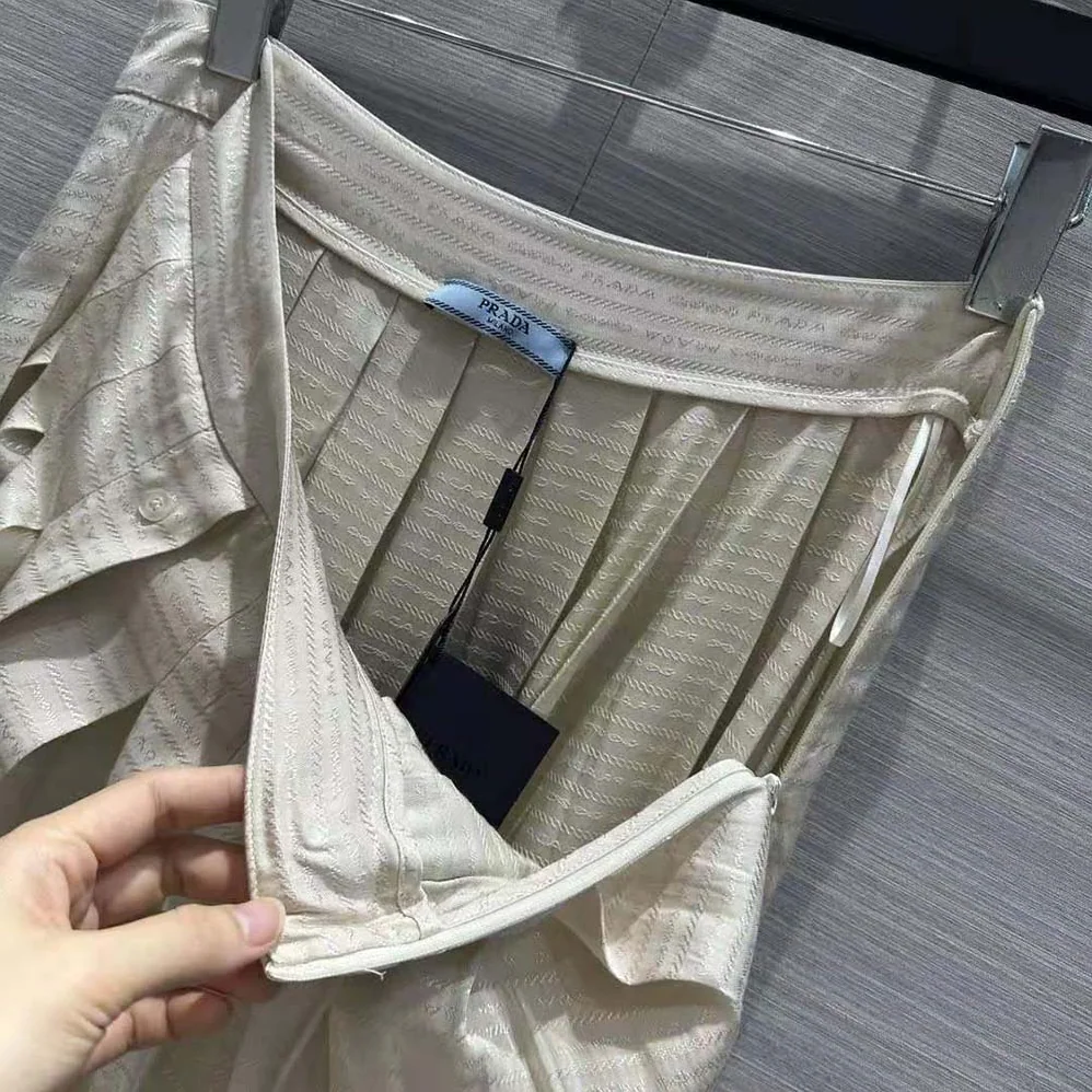 Prada Crêpe De Chine Jacquard Midi Skirt for Women