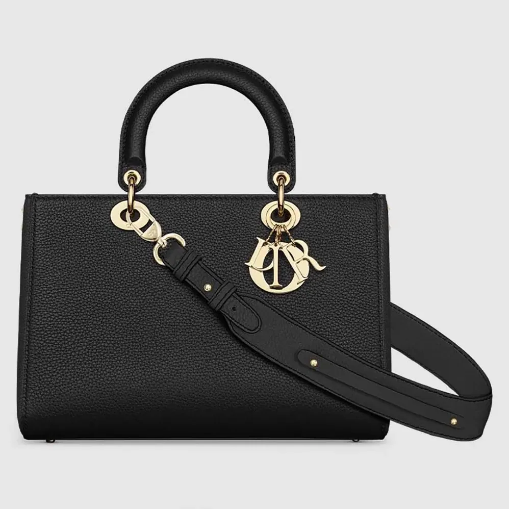 Dior Medium Lady D-Sire My ABCDior Bag Black Taurillon Leather for Women