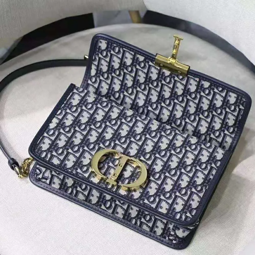 Dior 30 Montaigne Chain Bag Blue Dior Oblique Jacquard for Women Dior 30 Montaigne Chain Bag Blue Dior Oblique Jacquard for Women