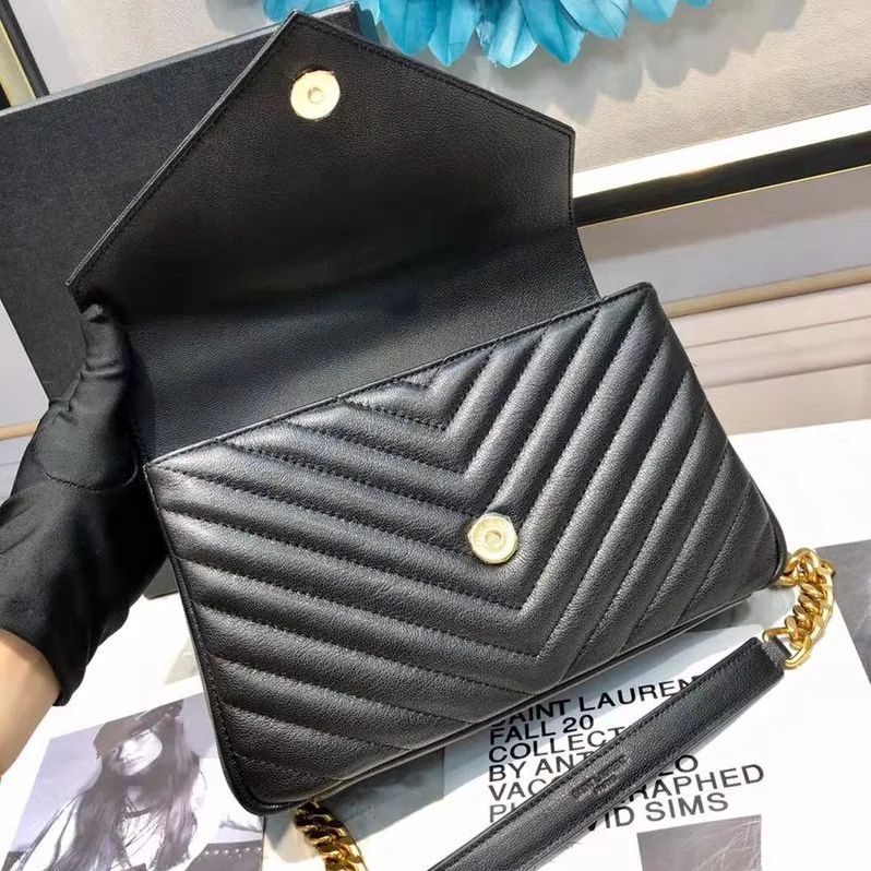 Saint Laurent YSL Classic Medium College Bag Matelasse Leather in Black