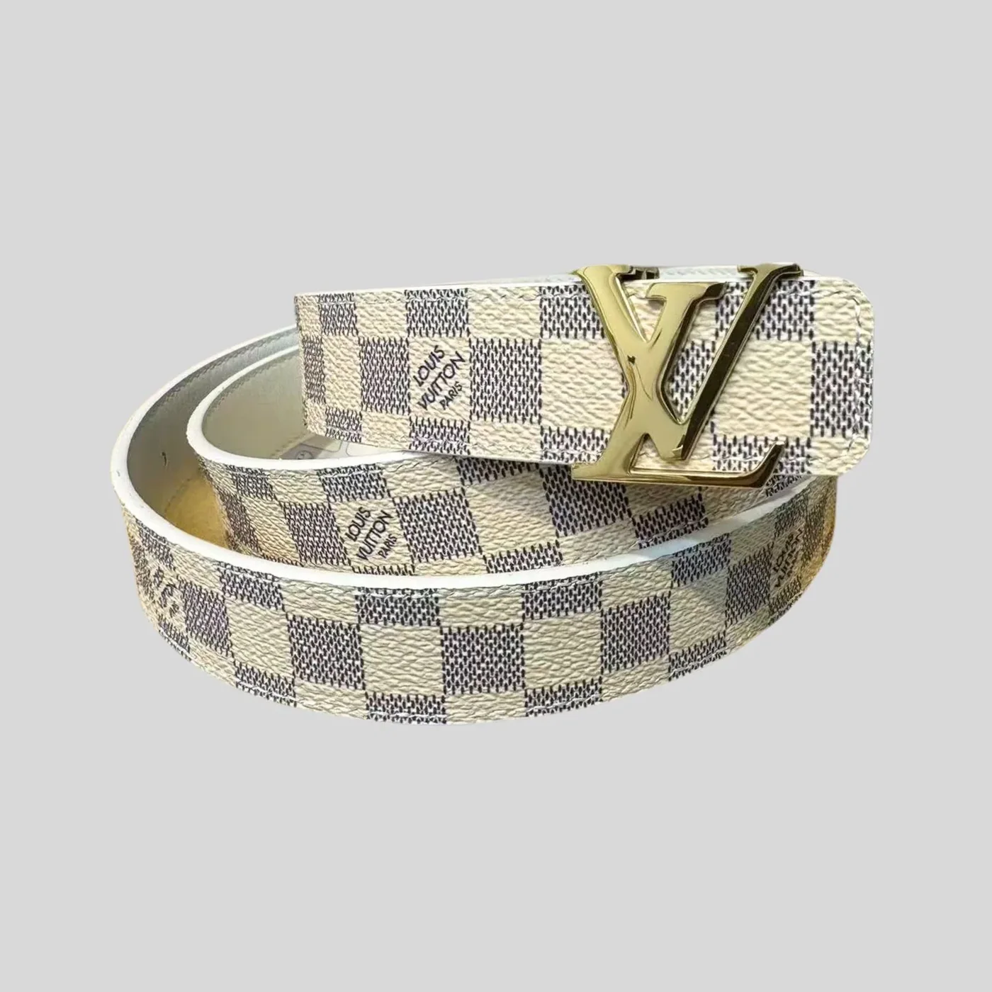 Louis Vuitton LV Initiales Reversible Belt Damier Azur Canvas, LV for Women's