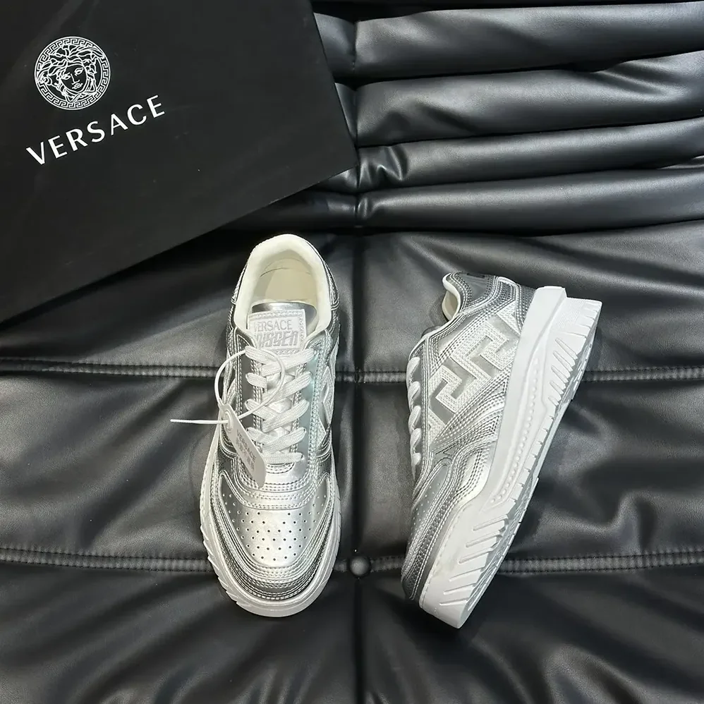 Versace Metallic Greca Odissea Sneakers for Unisex