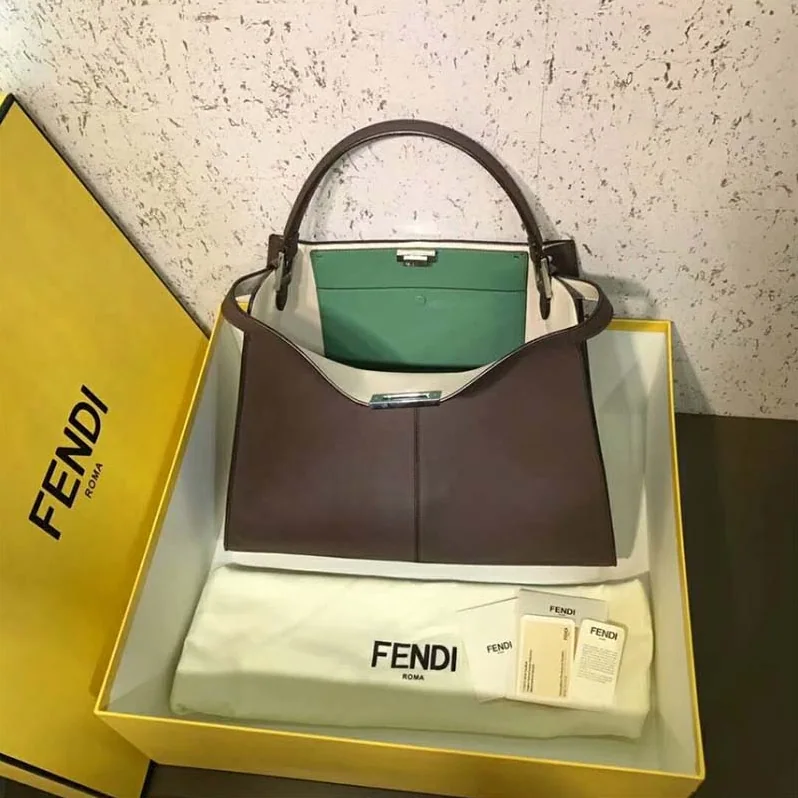 Fendi Peekaboo X-Lite in Leather Bag for Women in Brown