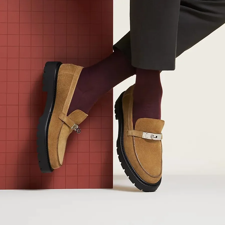 Hermes Icone Loafers Brun Fume