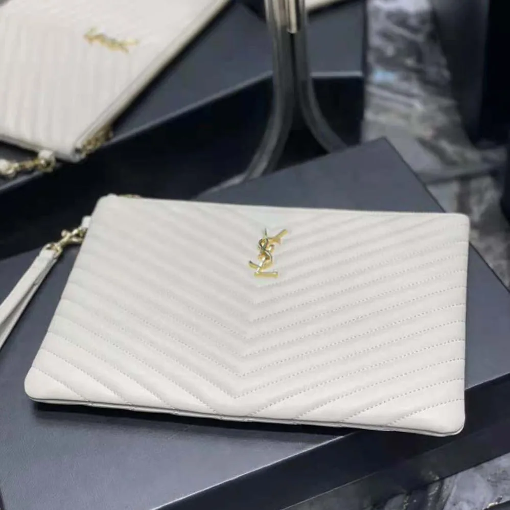 Saint Laurent YSL Cassandre Matelassé Tablet Pouch in Quilted Leather for Women Saint Laurent YSL Cassandre Matelassé Tablet Pouch in Quilted Leather for Women