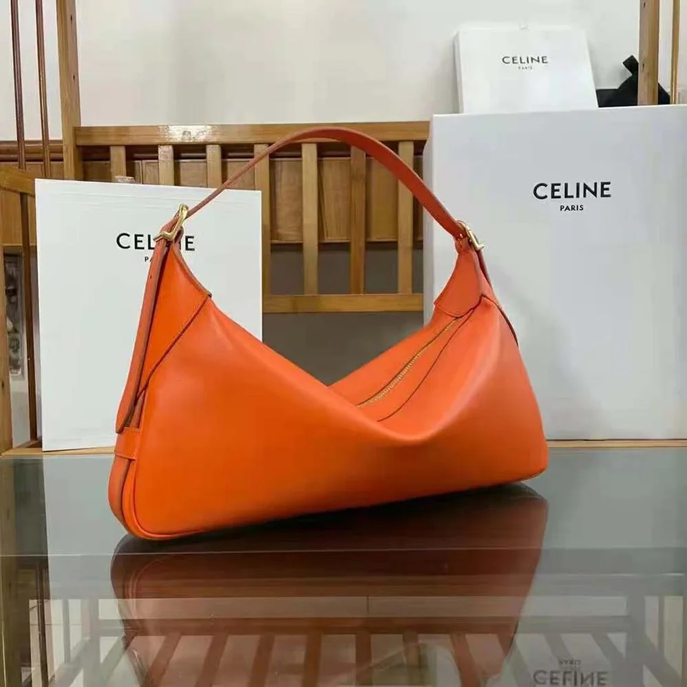 Celine Medium Romy in Supple Calfskin for Women in Orange Celine Medium Romy in Supple Calfskin for Women in Orange