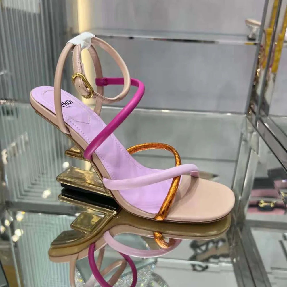 Fendi First Pink Nappa Leather High for Women in Heeled Sandals Fendi First Pink Nappa Leather High for Women in Heeled Sandals