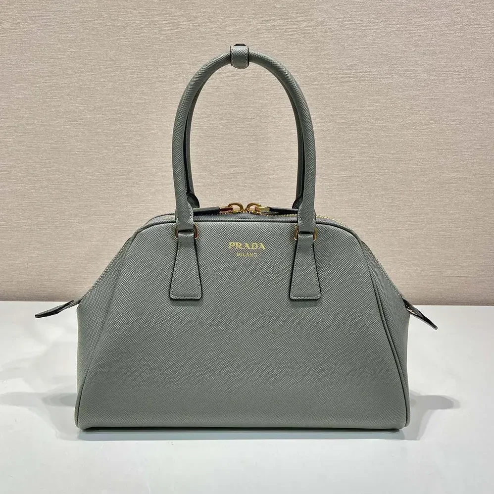 Prada Medium Saffiano Leather Bag for Women in Gray Prada Medium Saffiano Leather Bag for Women in Gray