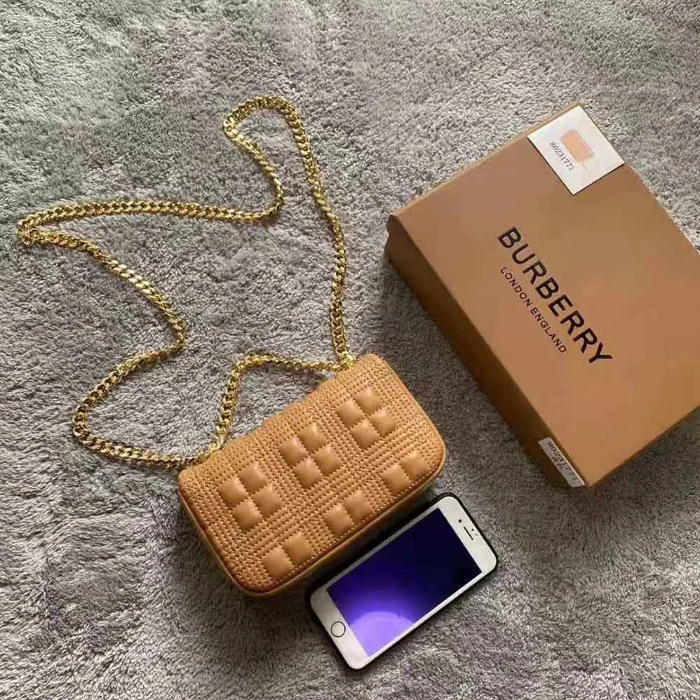 Burberry Mini Quilted Lambskin Lola Bag for Women in Sandy Burberry Mini Quilted Lambskin Lola Bag for Women in Sandy