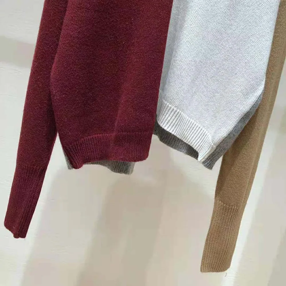 Loewe Anagram Asymmetric Sweater in Wool for Women in Maroon