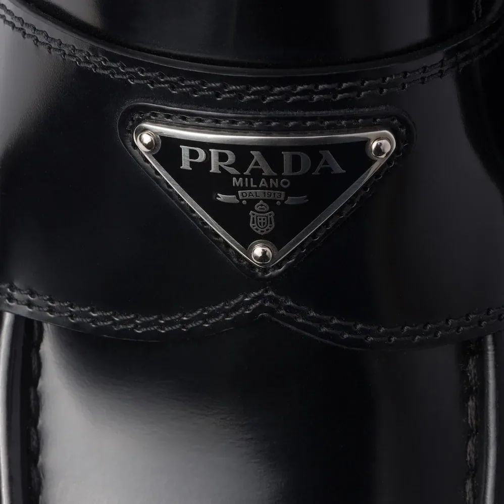 Prada Brushed Leather Loafers Black 2DG147_055_F0002_F_X023 Prada Brushed Leather Loafers Black 2DG147_055_F0002_F_X023