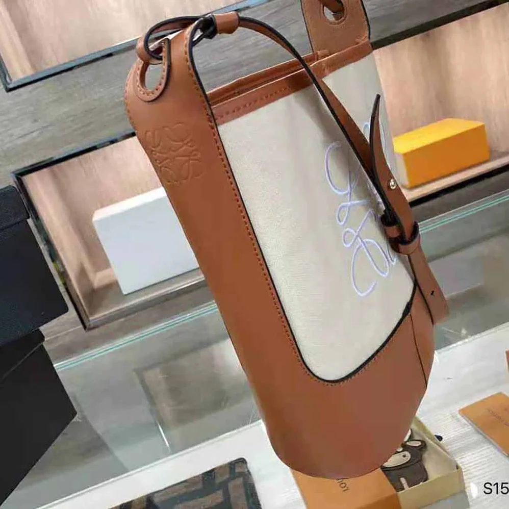 Loewe Small Hobo Bag in Anagram Jacquard and Calfskin for Women