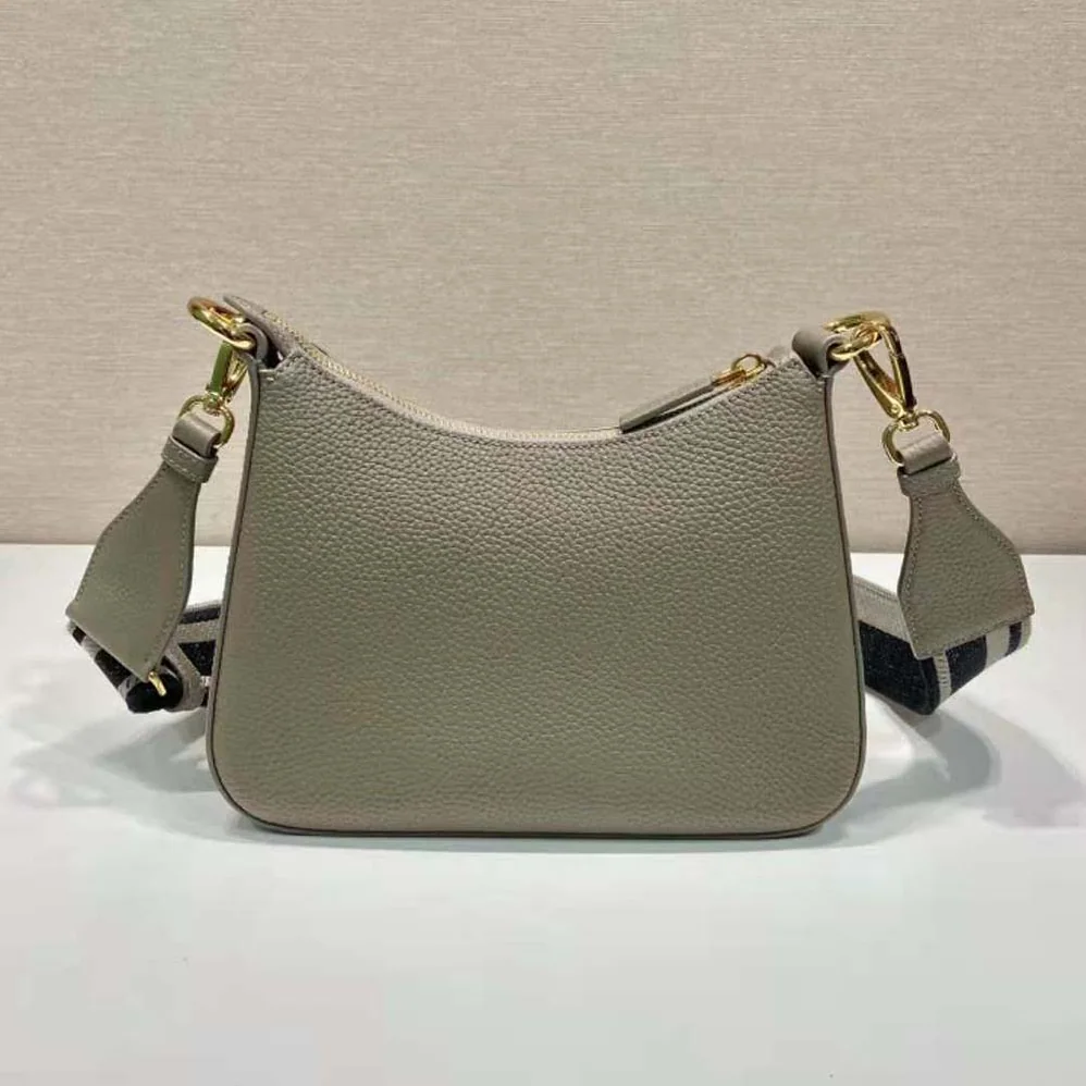 Prada Leather Shoulder Bag for Women in Gray Prada Leather Shoulder Bag for Women in Gray