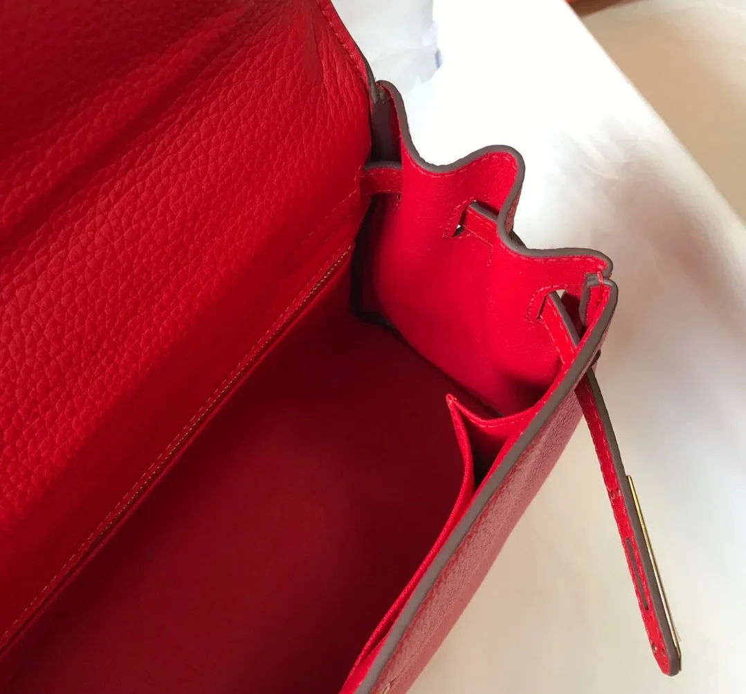 Hermes Kelly 28 Rouge Casaque Togo Bag