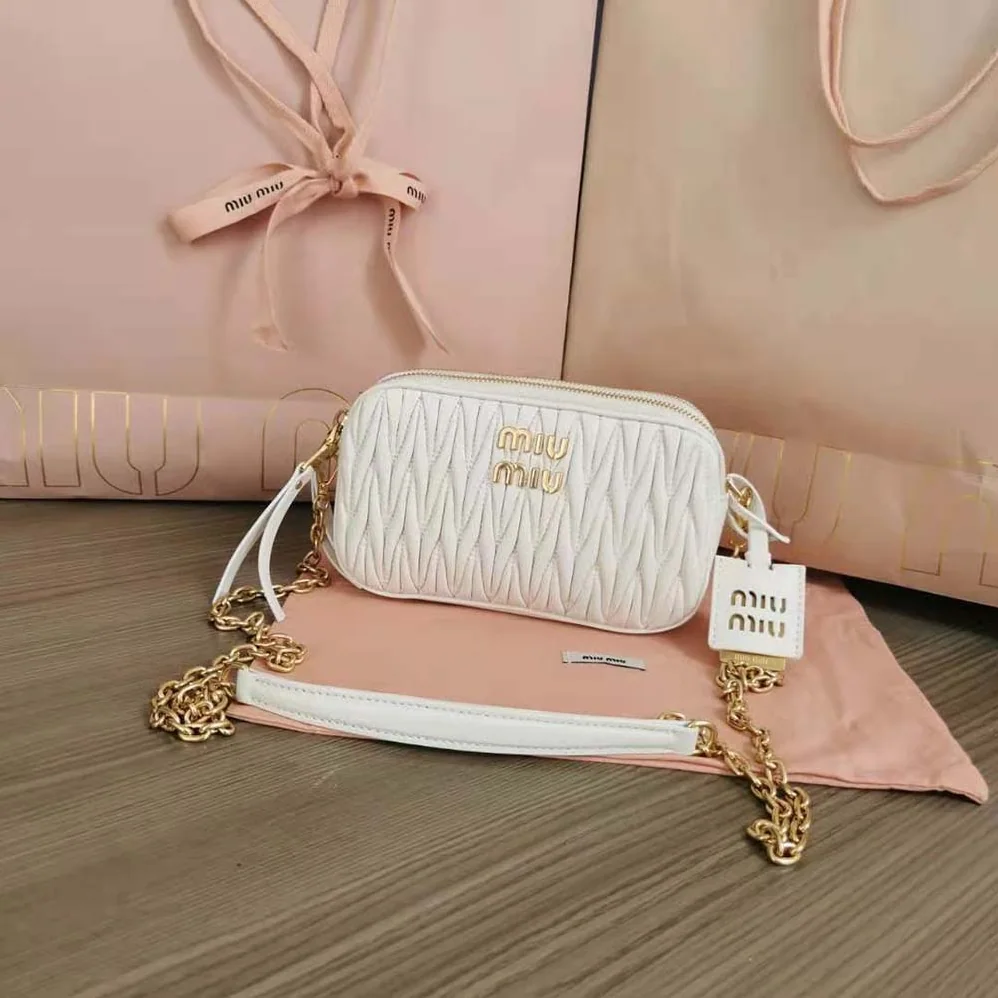 Miu Miu Matelassé Nappa Leather Mini-Bag for Women in White