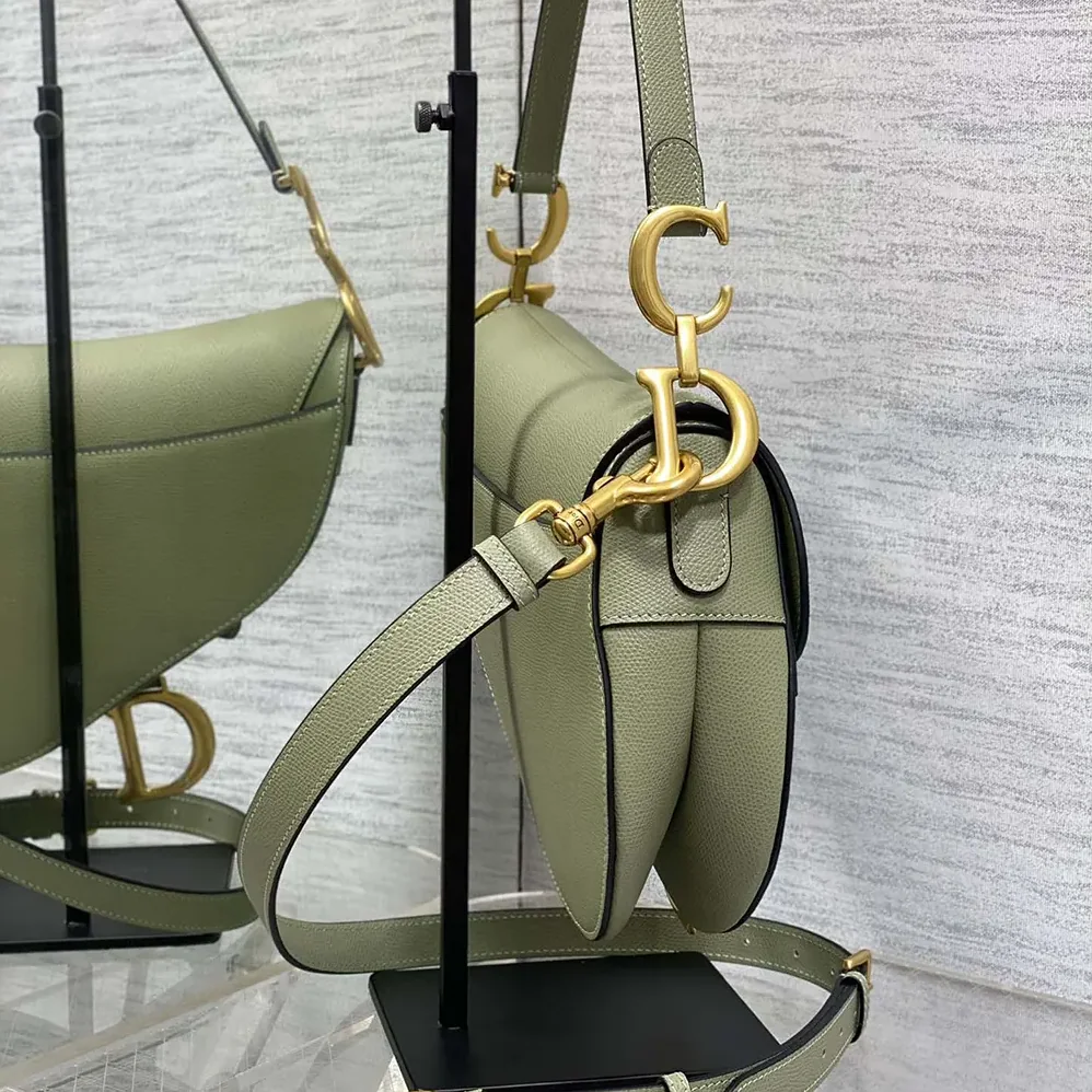 Dior Saddle Bag with Strap Cedar Green Grained Calfskin for Women Dior Saddle Bag with Strap Cedar Green Grained Calfskin for Women