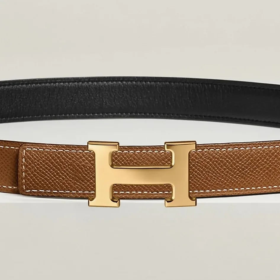 Hermes Mini H Reversible Belt Noir in Brown Hermes Mini H Reversible Belt Noir in Brown