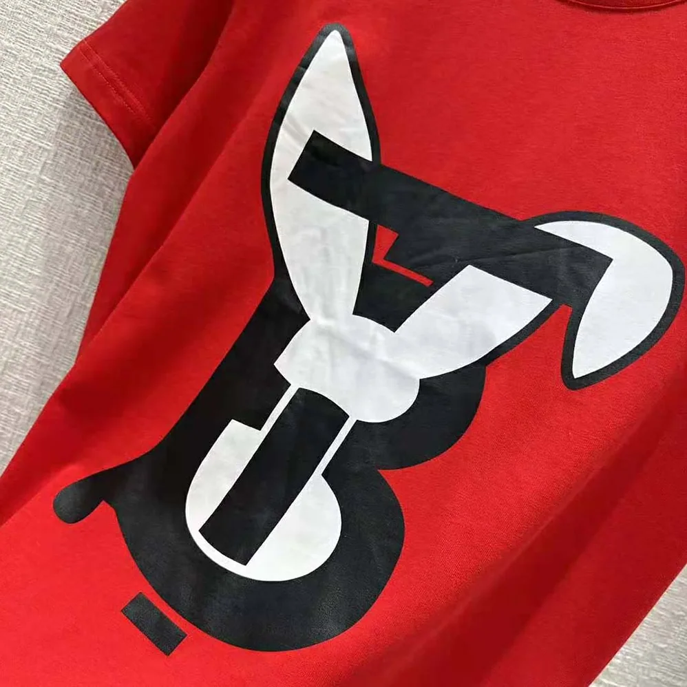 Burberry Rabbit Print Cotton Oversized T-shirt for Men in Red